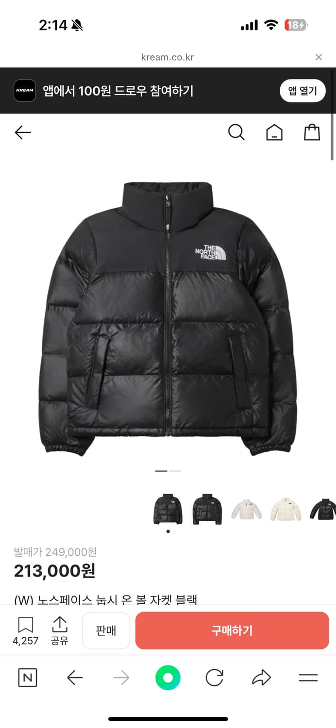 노스페이스 눕시 온볼 패딩 블랙 상품이미지2