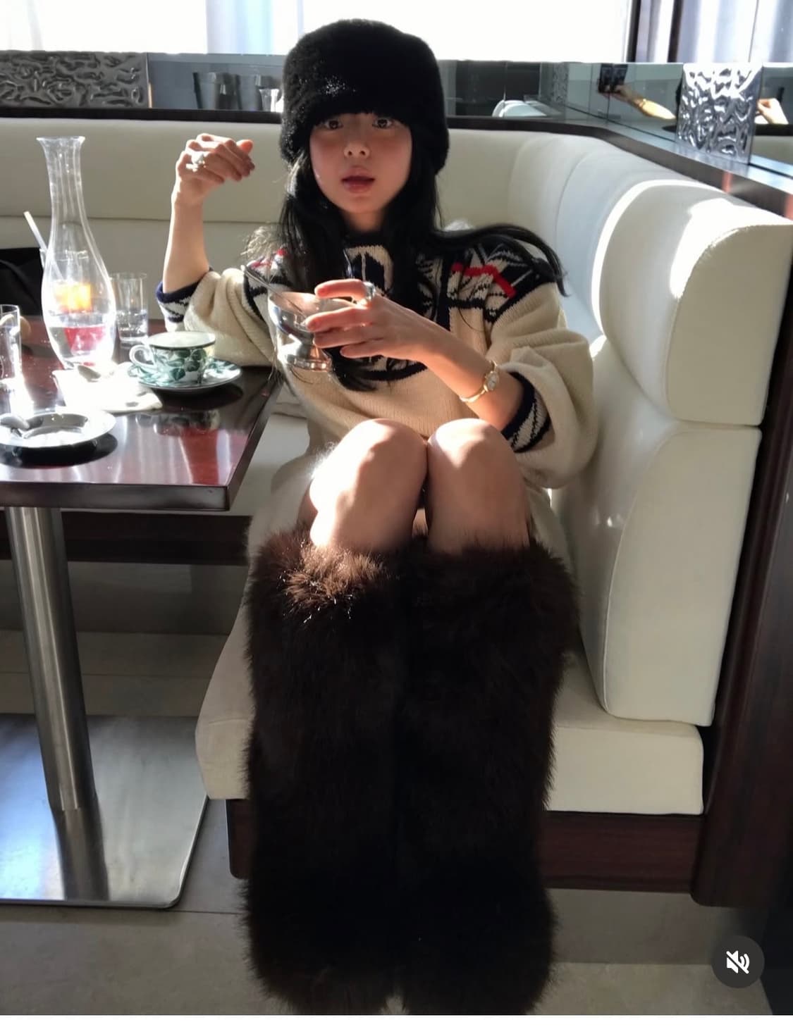 새상품) 파르벵 farven 스노우 니트 아이보리 상품이미지4