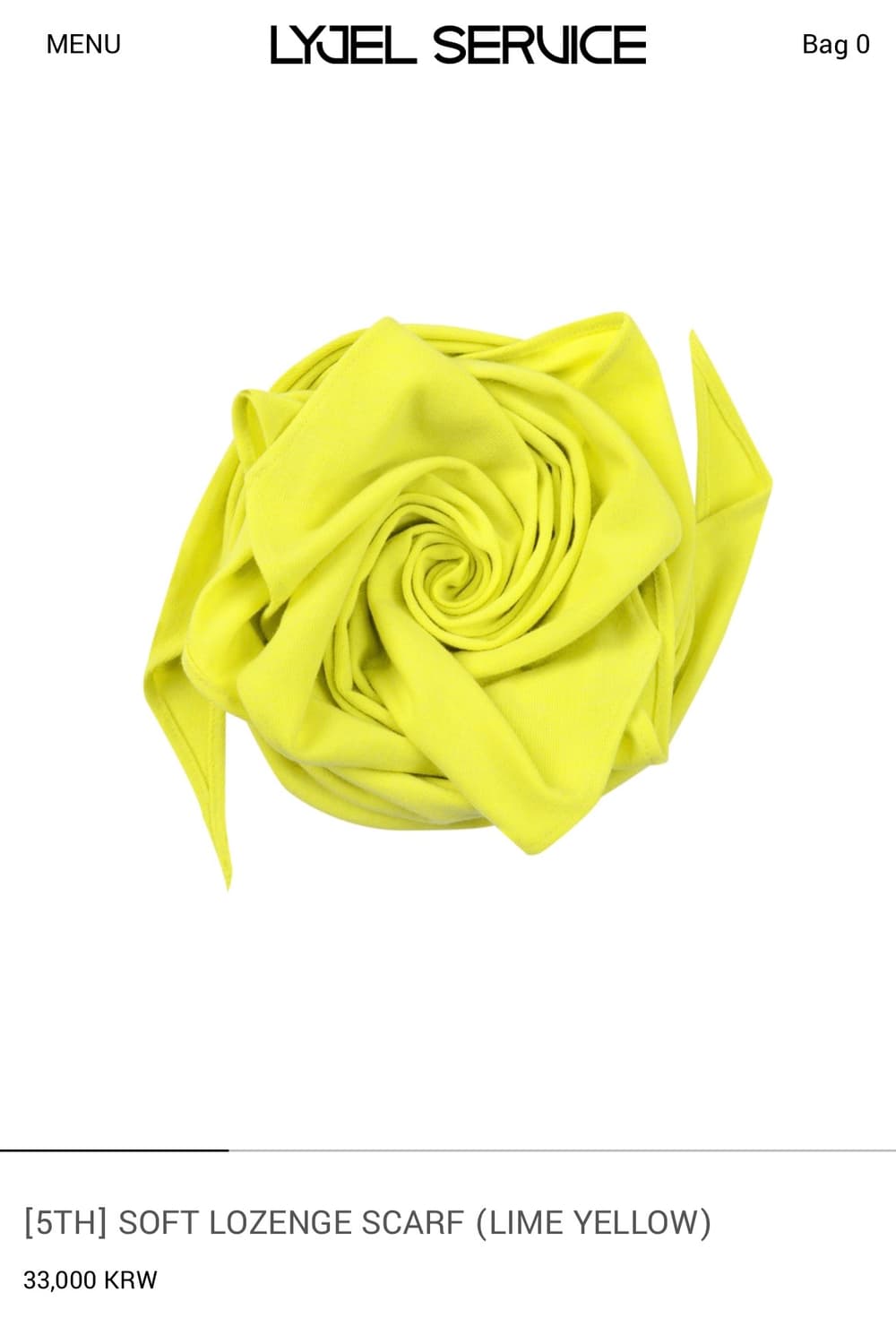 리젤서비스 SOFT LOZENGE SCARF (LIME YELLOW) 상품이미지2