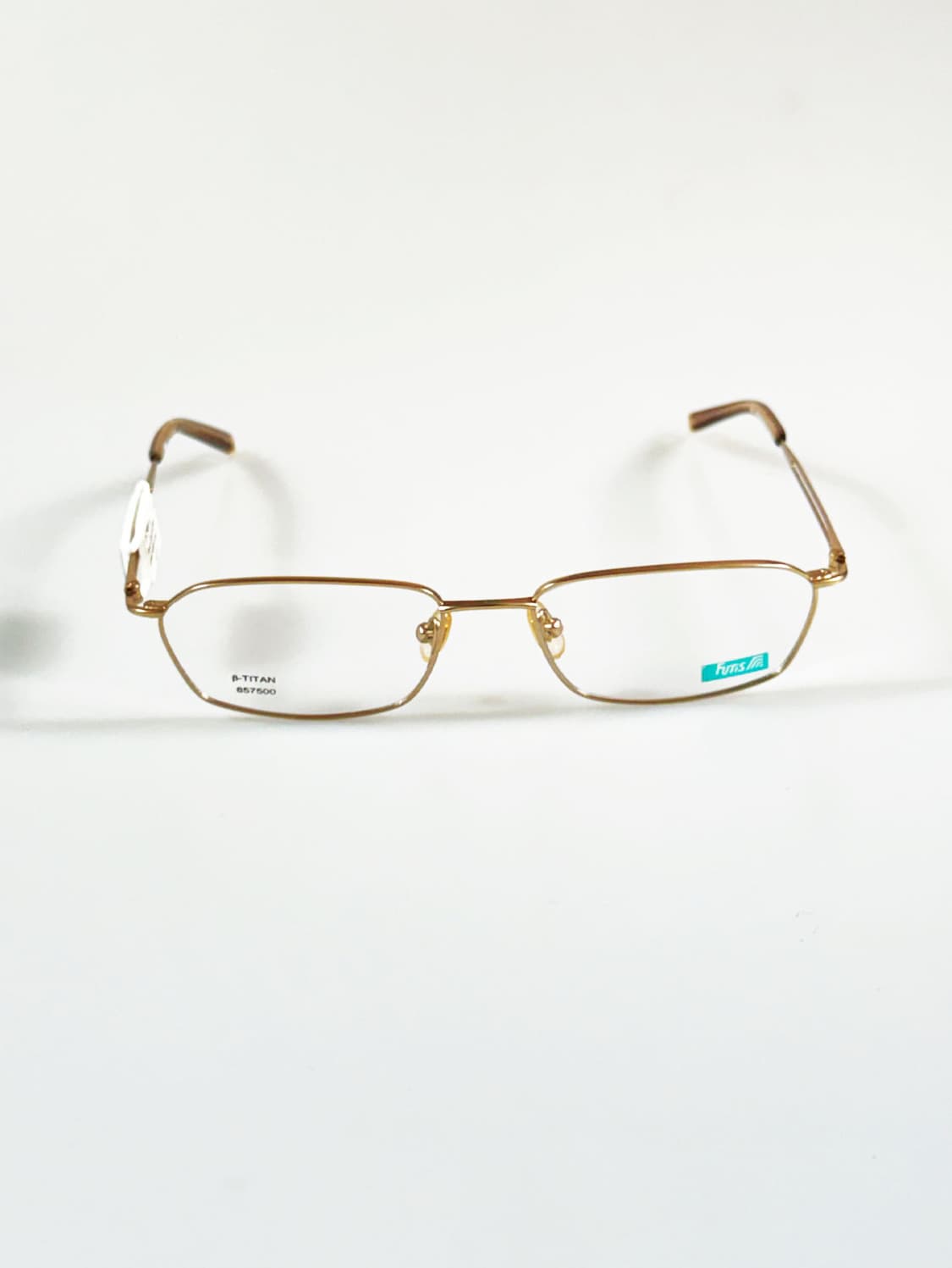 90s FUTIS 골드 슬림 스퀘어 프레임 빈티지 안경 상품이미지1
