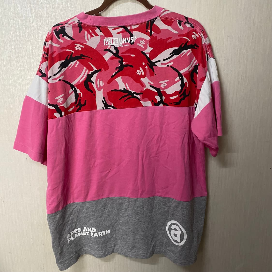 Aape 핑크 카모 반팔 티셔츠 XL 상품이미지2