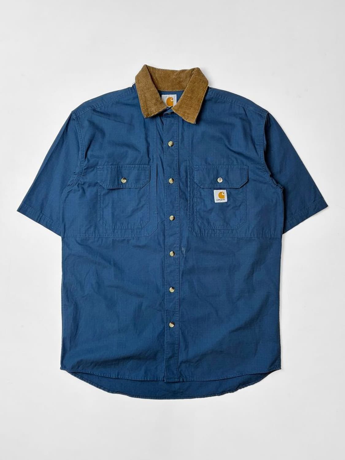 칼하트 00s 코듀로이 배색 워크 반팔 셔츠 PN5183 상품이미지1