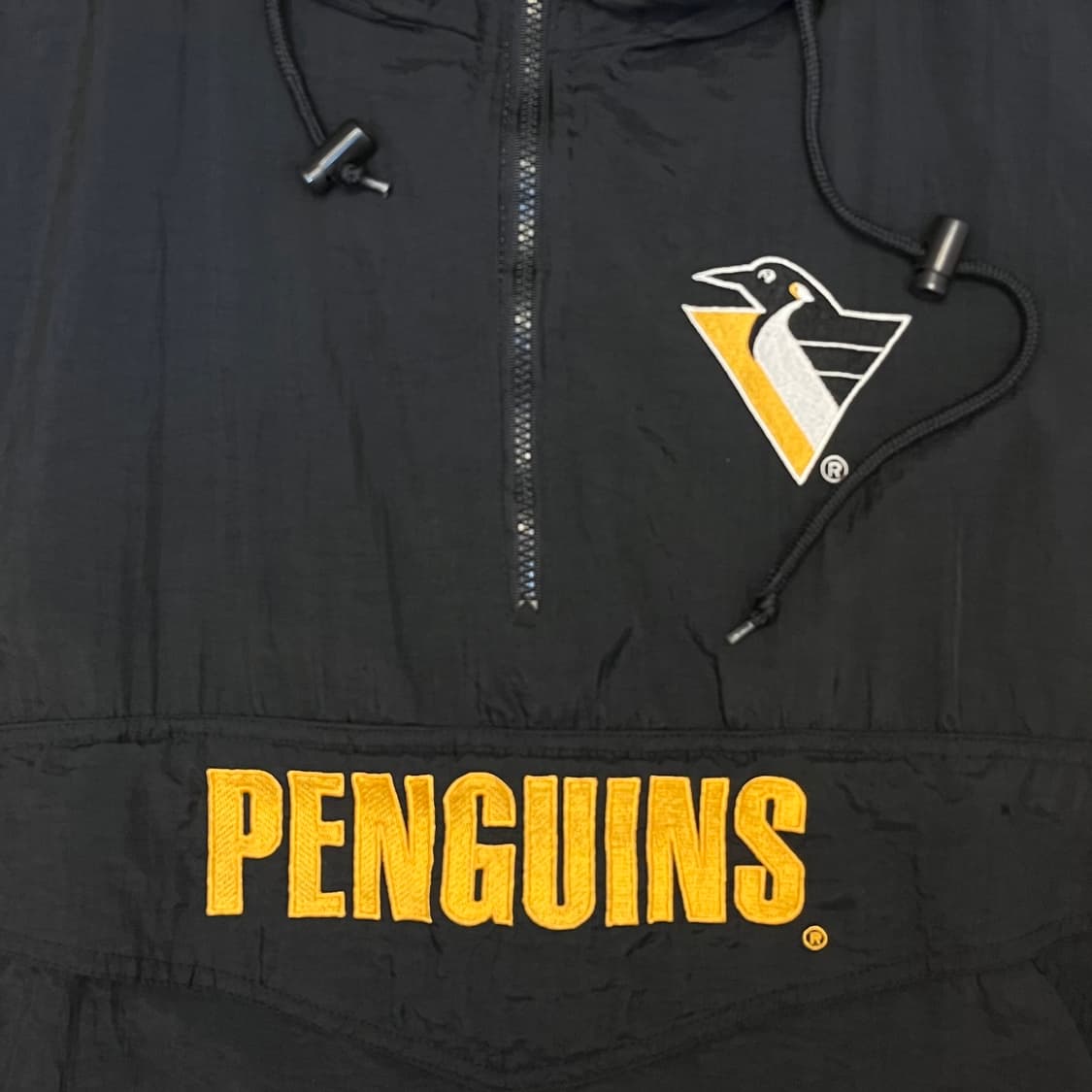 미국 빈티지 NHL 펭귄로고 후드 풀오버 바람막이 상품이미지6