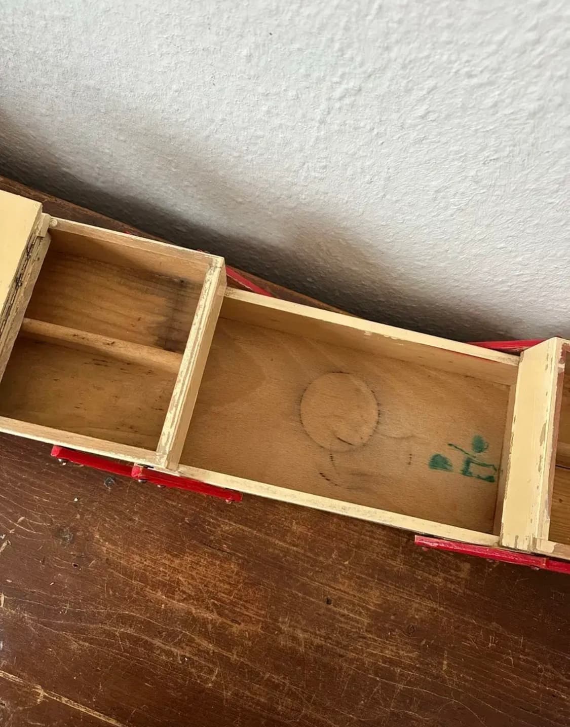 독일)빈티지 아이보리 우드 소잉박스 상품이미지4