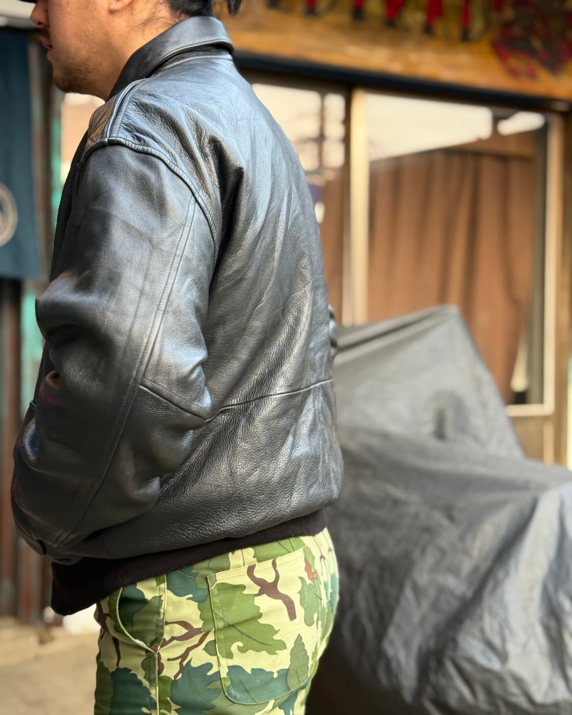 90-00‘s 게임 스포츠웨어 레더 봄버자켓 M 상품이미지8