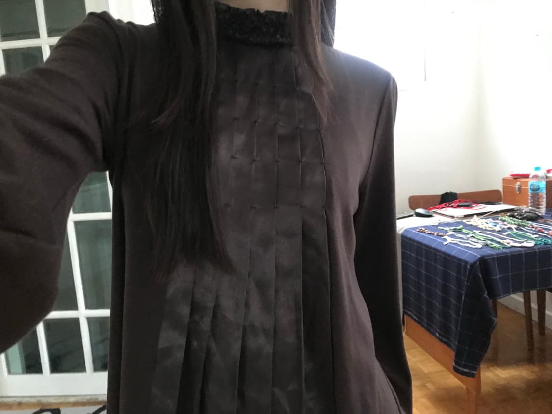 vintage frill brown one-piece 상품이미지4