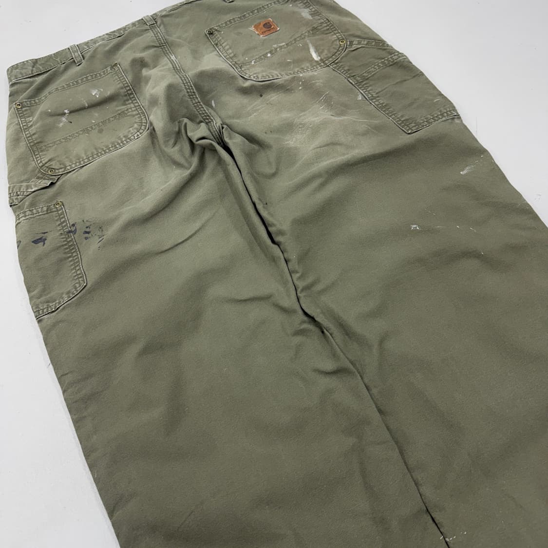 칼하트 OG 더블니 모스그린 카펜터 페이딩 와이드 워크팬츠 상품이미지9