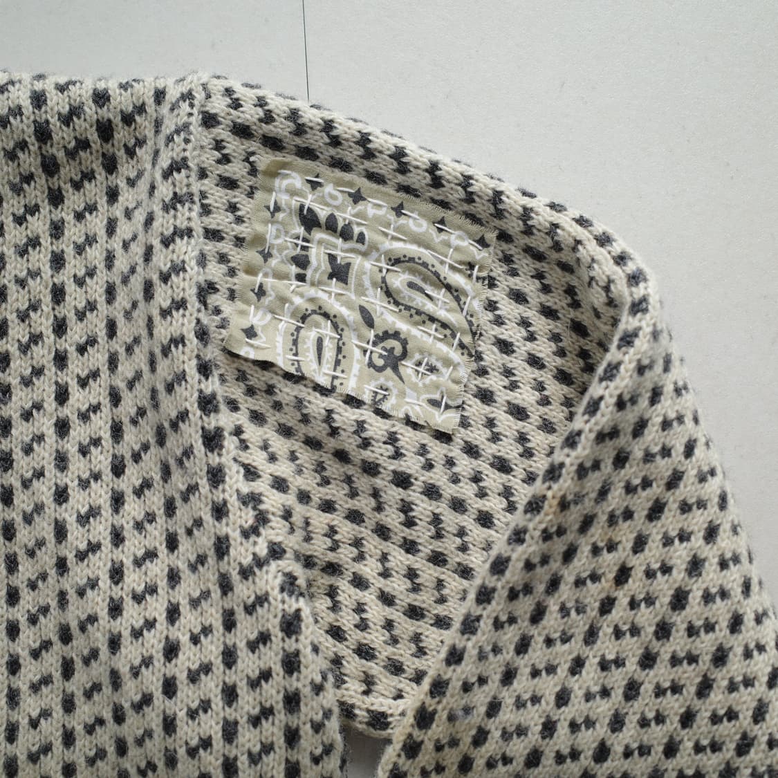 80s L.L.Bean 노르웨이 빈티지 울 레이온 버드아이 스웨터 니트 상품이미지3