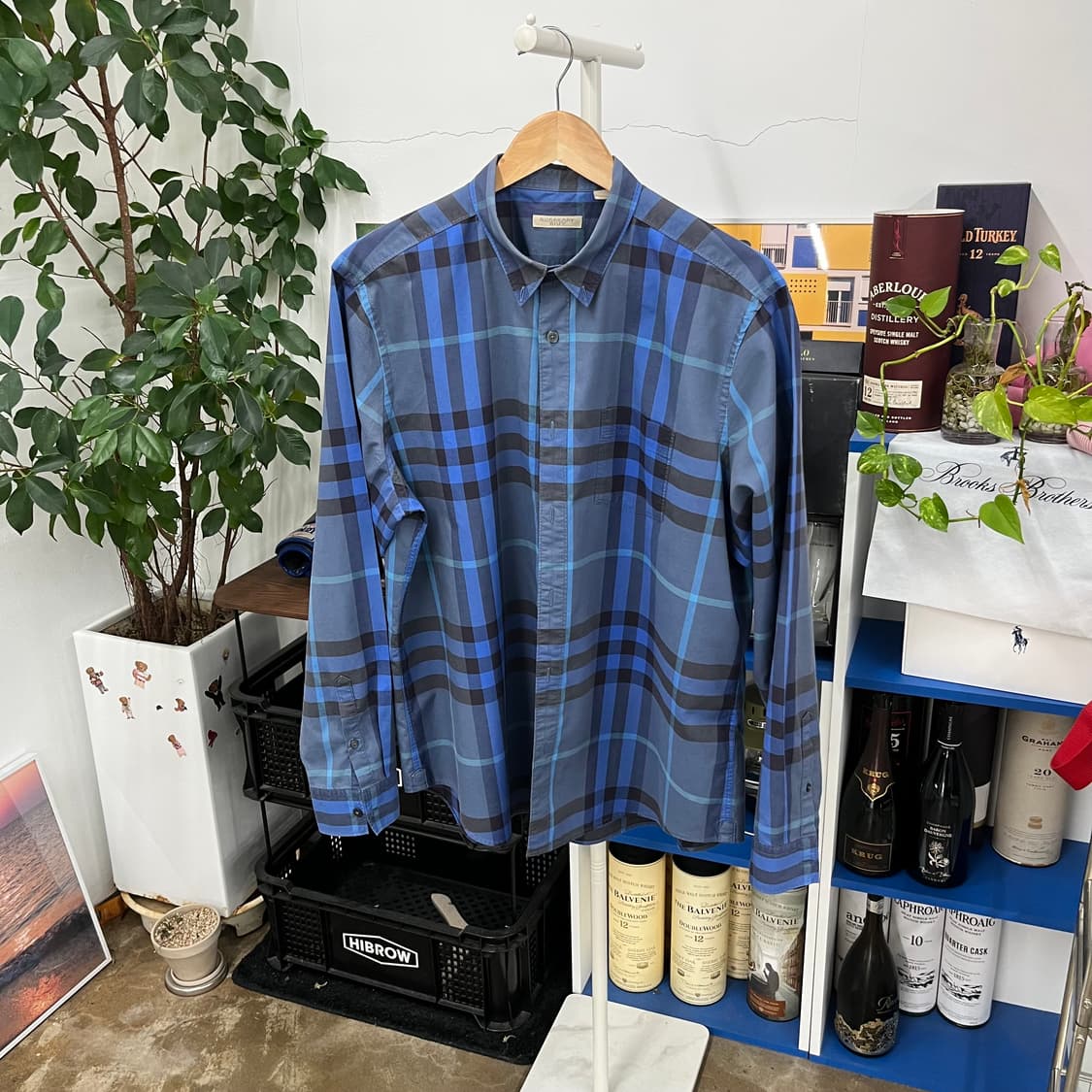 버버리 버튼 다운 체크 셔츠 XXL 상품이미지1