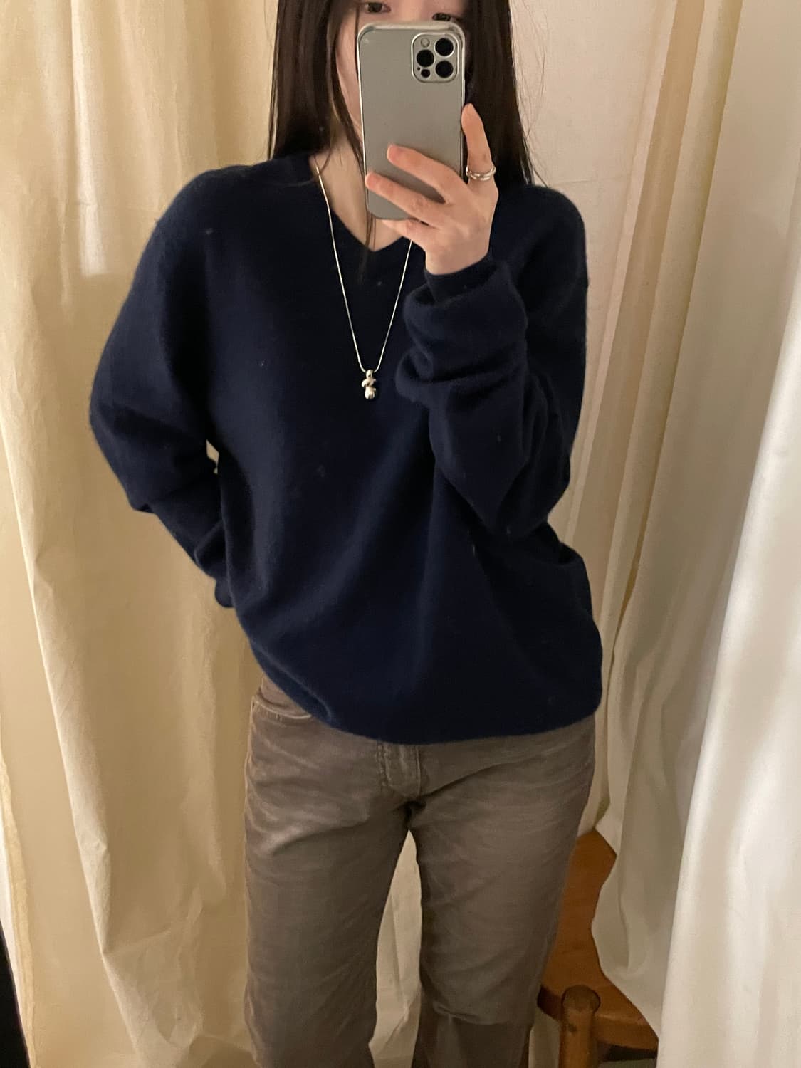 vintage two ply cashmere v-neck knit 상품이미지6