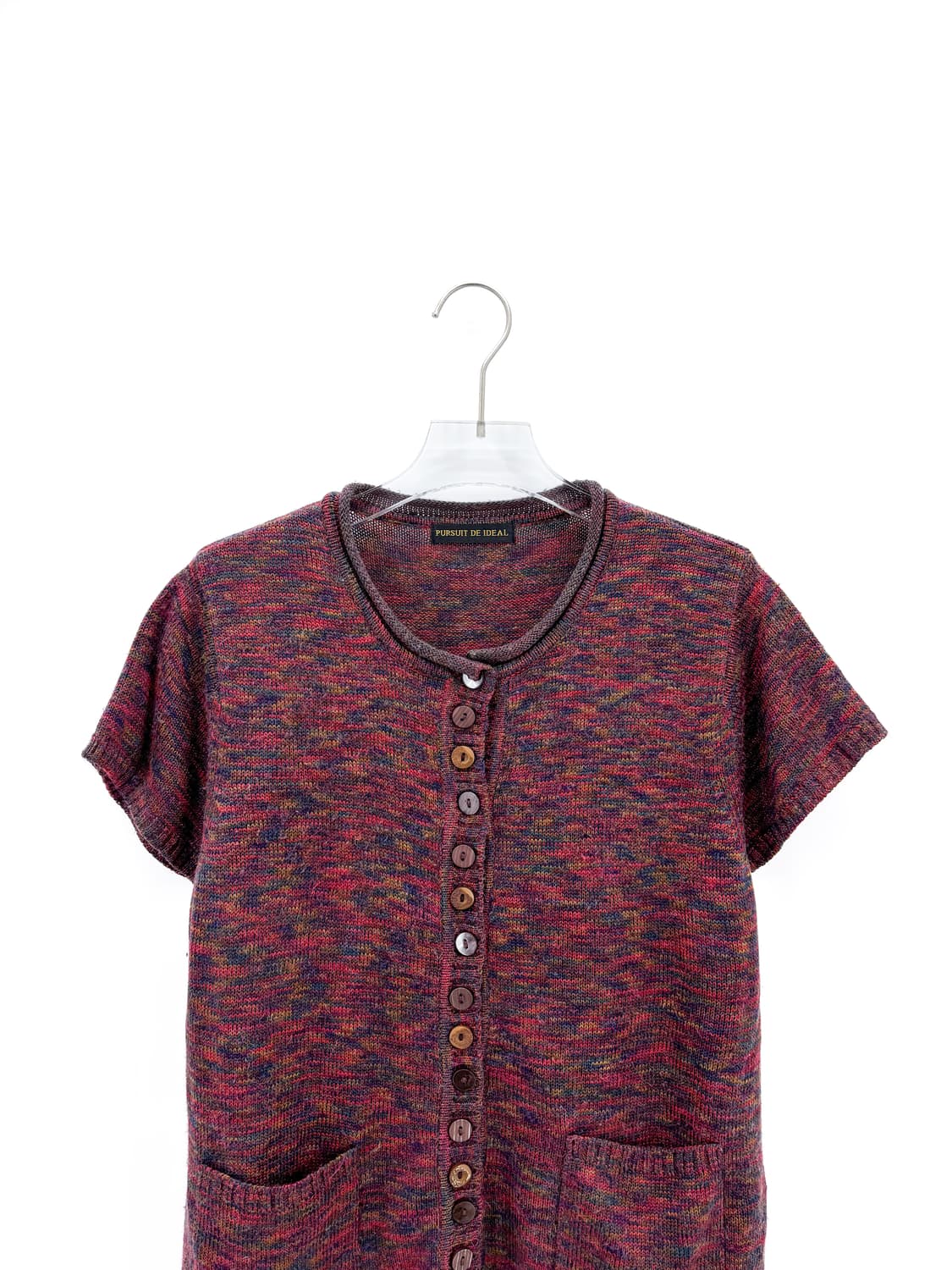 빈티지 멀티 버튼 반팔 니트 가디건  상품이미지2