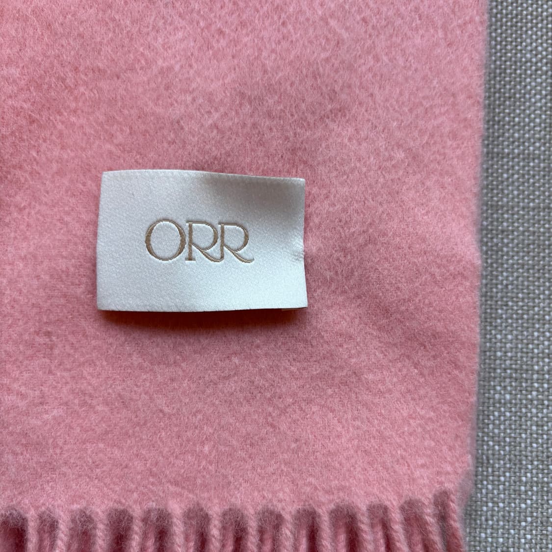 오르 ORR 램스울 프린지 머플러 - 코랄핑크 상품이미지3