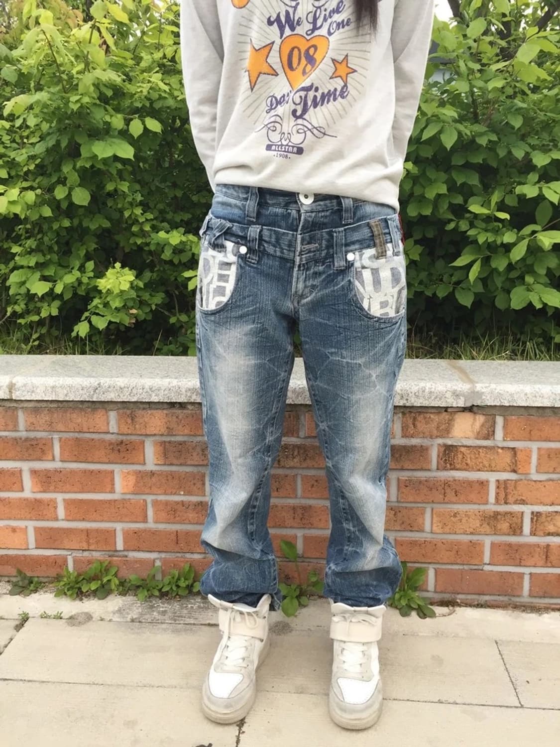 Y2K Japanese Logo Pocket Denim Pants 상품이미지1