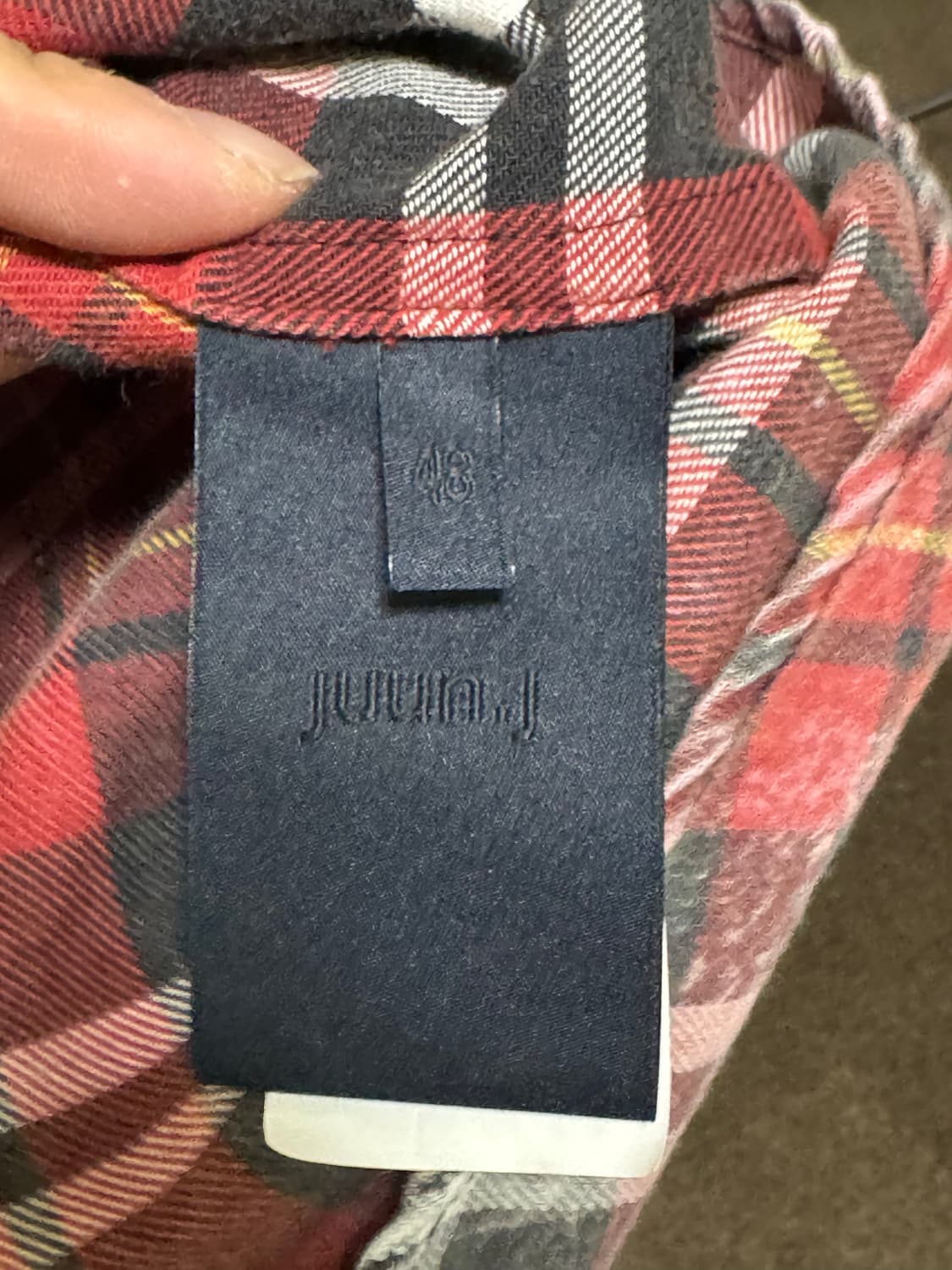 준지 아일랜드 워싱 레드 체크 맥스핏 셔츠 48 상품이미지3