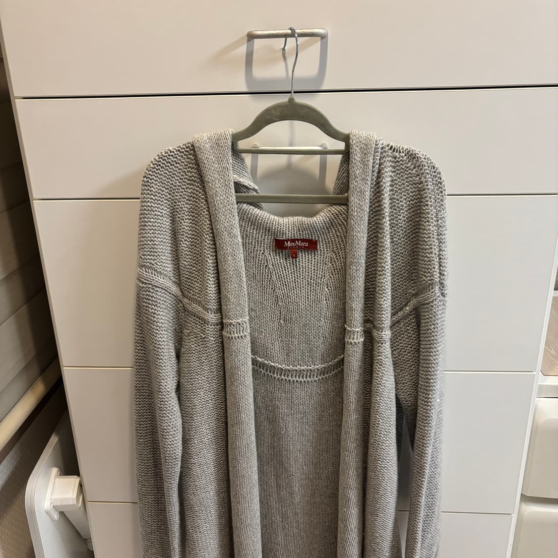 막스마라 그레이 글리터 후드 니트 가디건 상품이미지6