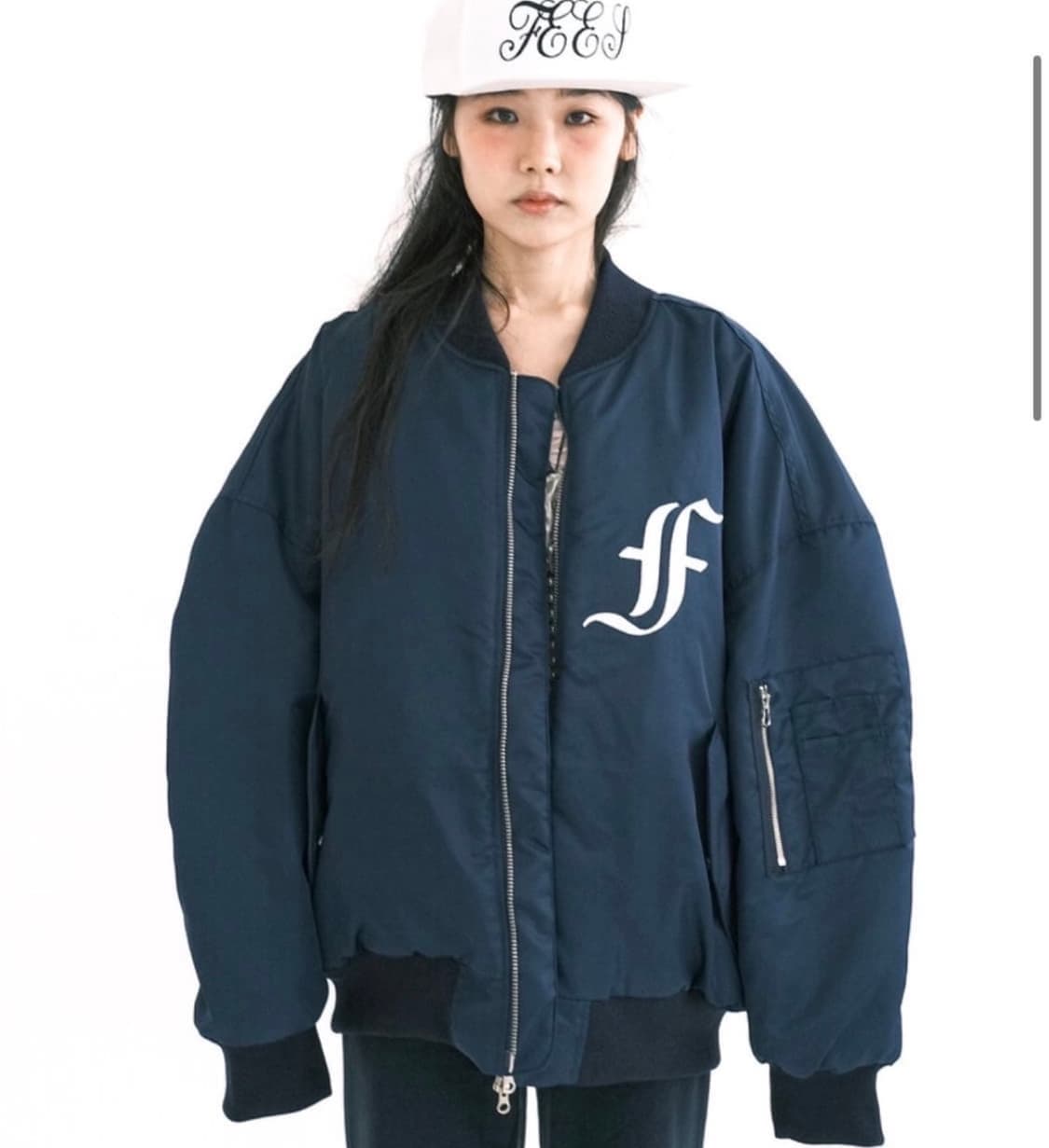 샵페어리 봄버 자켓 네이비 상품이미지1