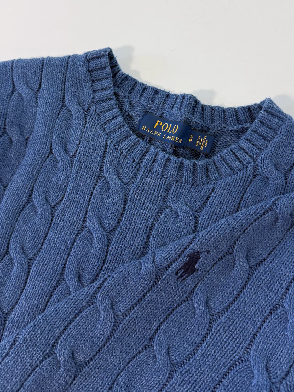 폴로 랄프로렌 루즈핏 신형 인디고블루 코튼 꽈배기 니트 상품이미지2