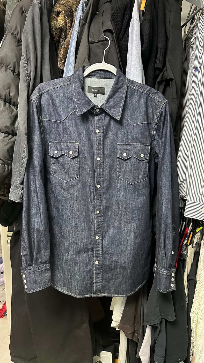 SAVAGE 데님 웨스턴 셔츠 XL 상품이미지1