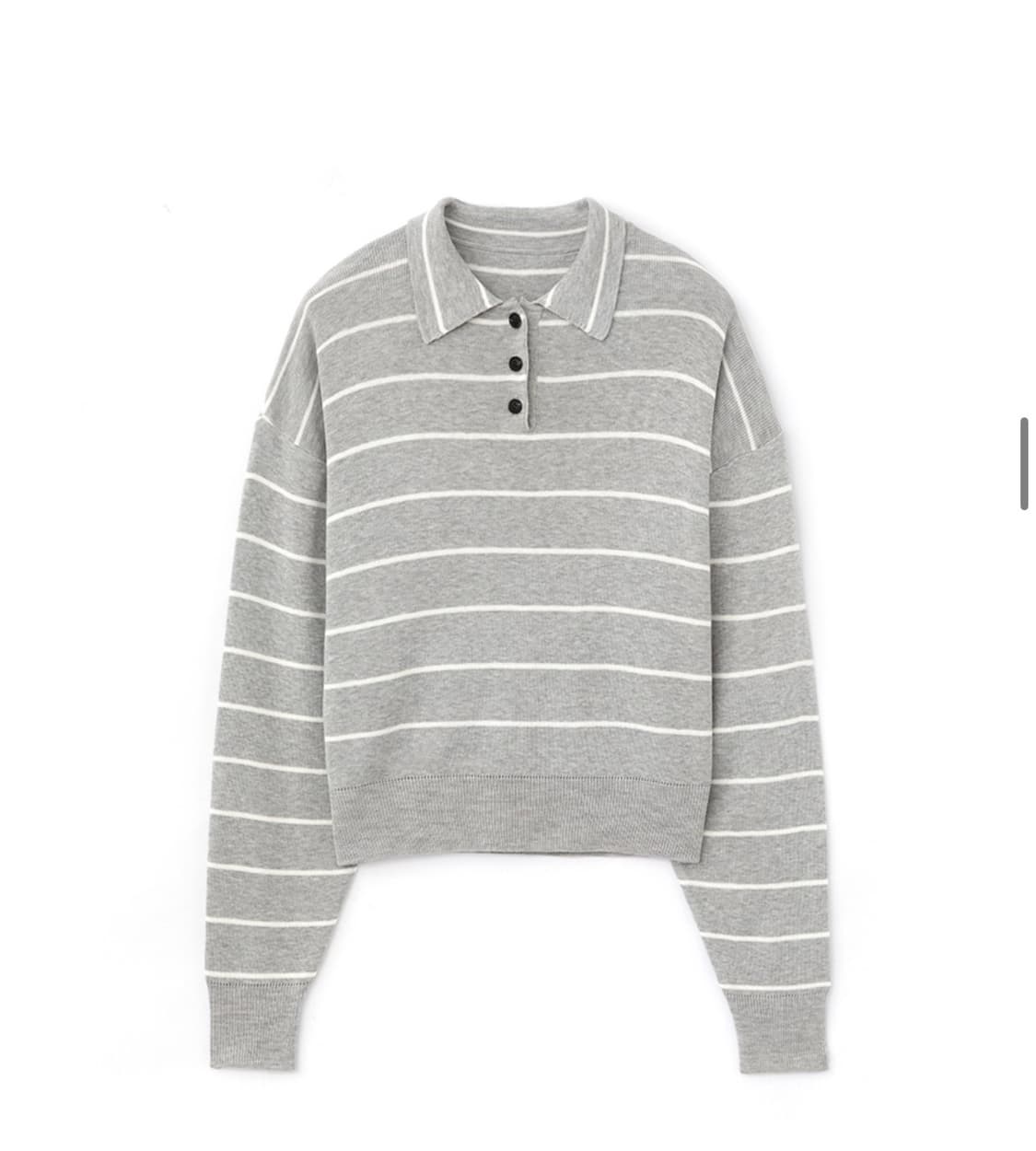 (새상품) dnsr 디앤써 스트라이프 크롭 카라 니트 L사이즈 상품이미지2