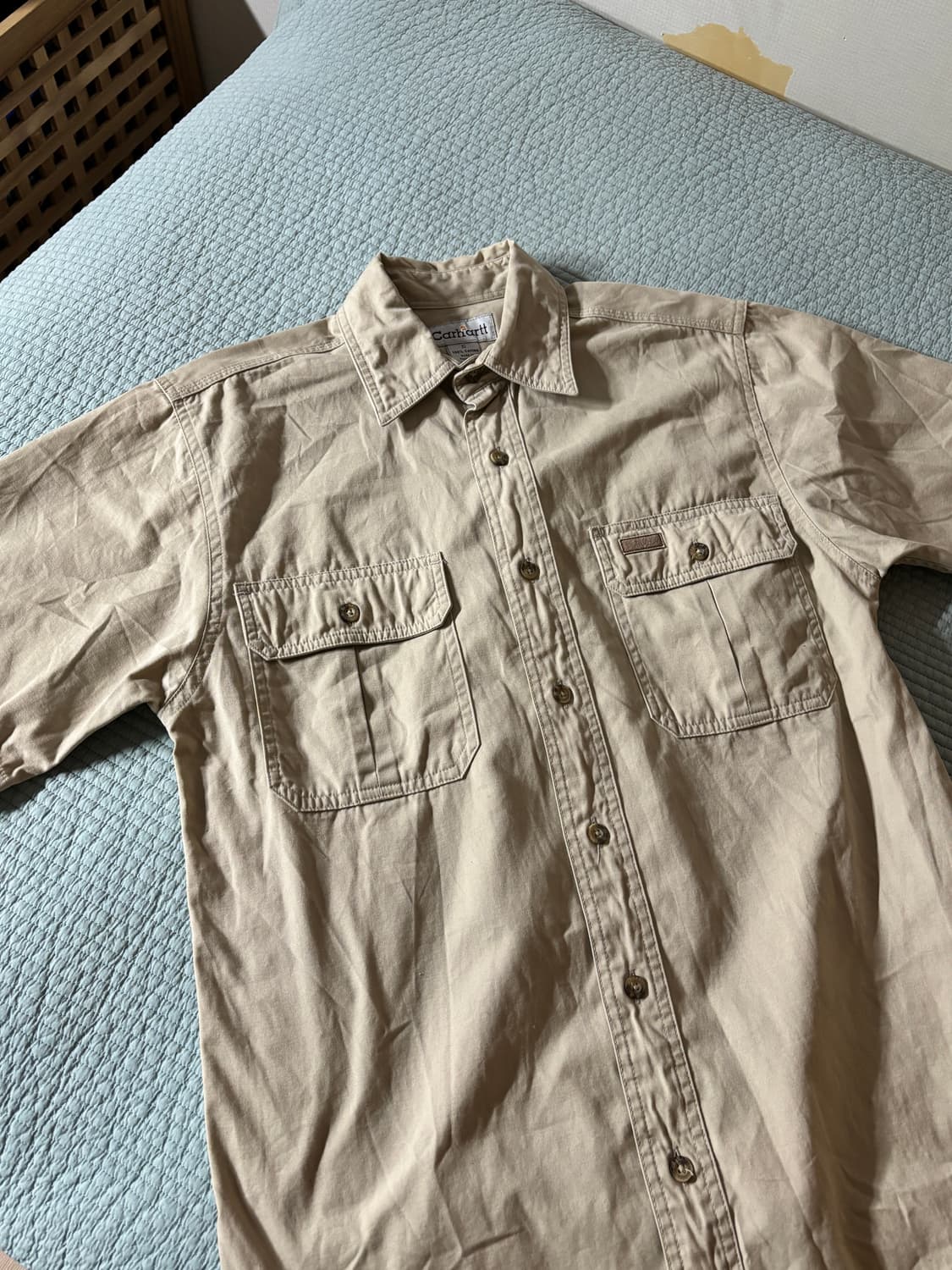칼하트 베이지 반팔 셔츠 S 상품이미지1