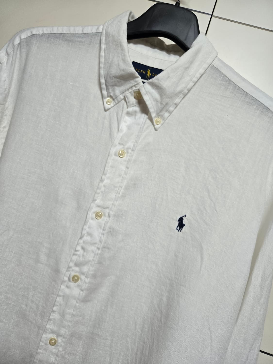 폴로 랄프로렌 신형큐알택 린넨 화이트 셔츠(XL사이즈) 상품이미지3