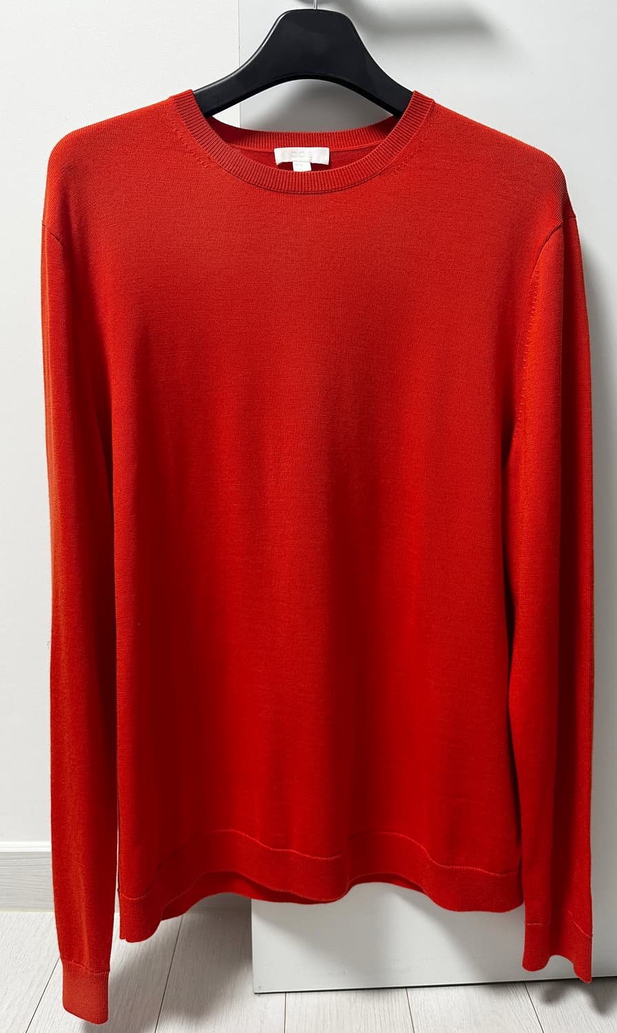 남성 메리노 울100% 니트 오렌지 XL사이즈 상품이미지3