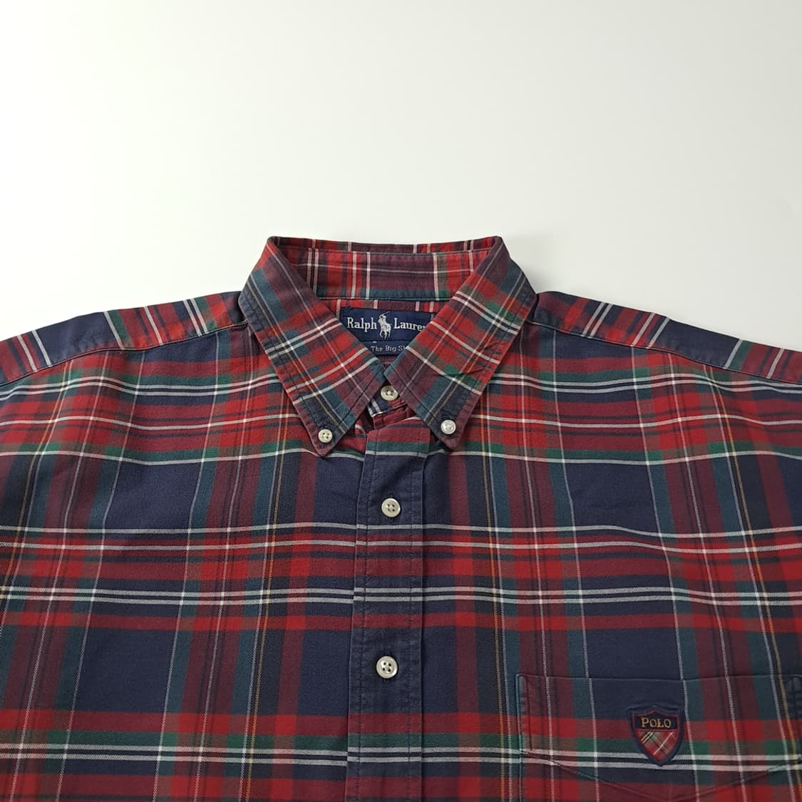 CK318 L 폴로 90s 빅셔츠 클래식 타탄체크 엠블럼 셔츠 남방 상품이미지2