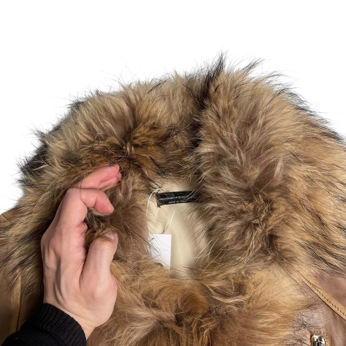 QUBHA 퍼 그라데이션 레더 자켓 (italy made) 상품이미지7