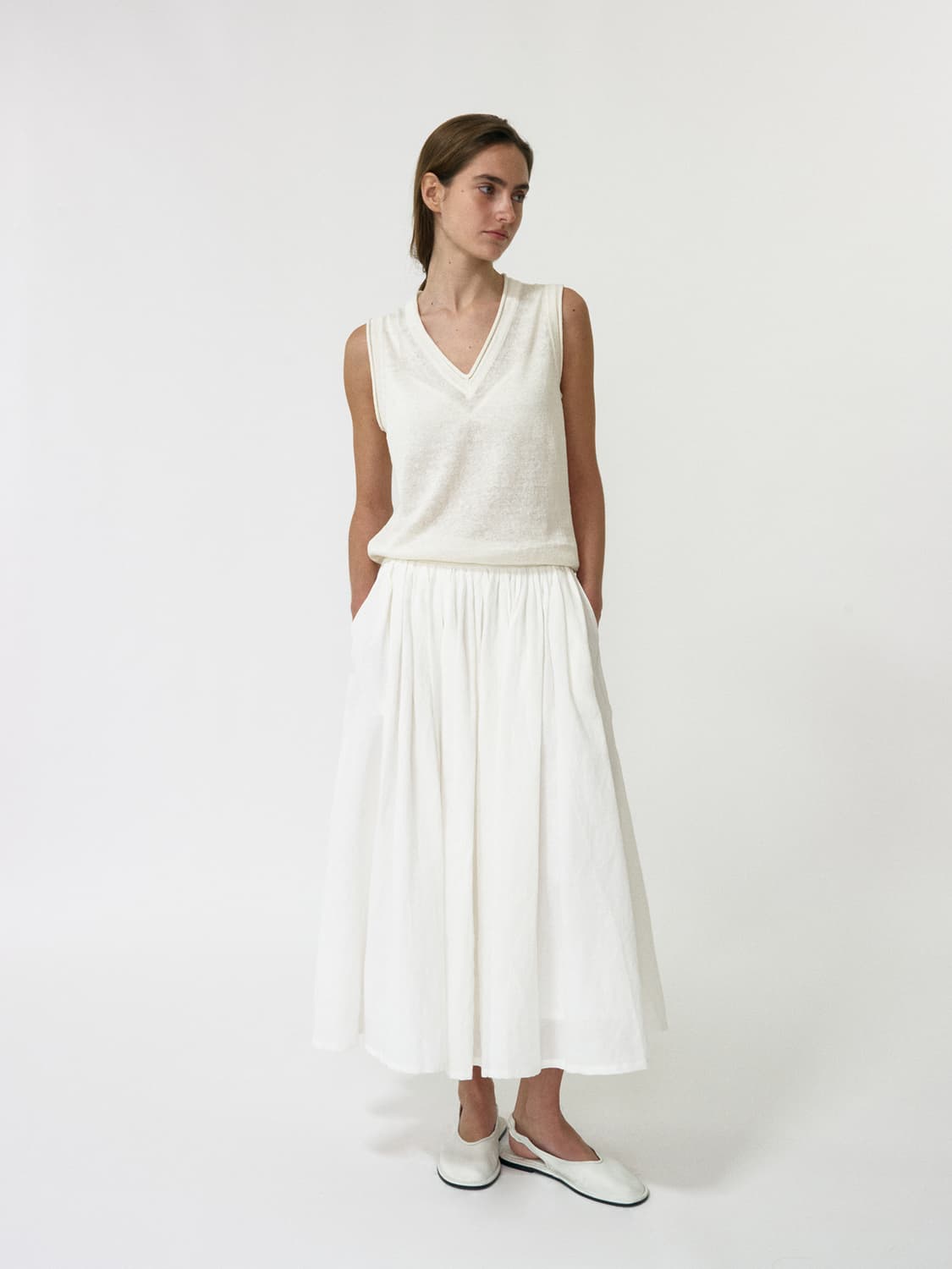 낫띵리튼 린넨 플레어 스커트 상품이미지5