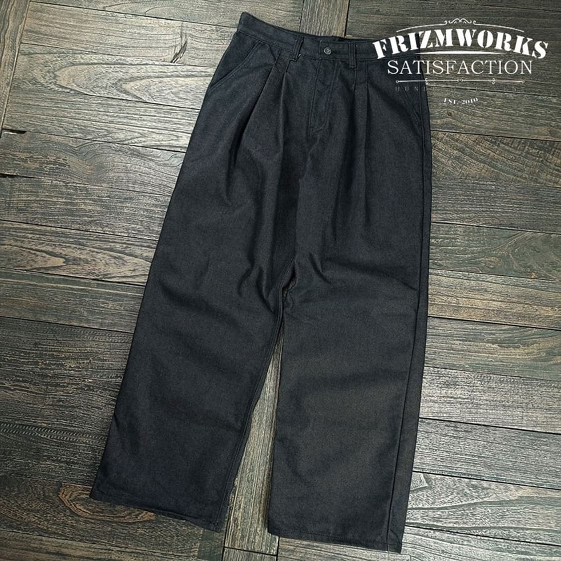 [프리즘웍스] 투턱 와이드 데님 팬츠 청바지 M19317 상품이미지1