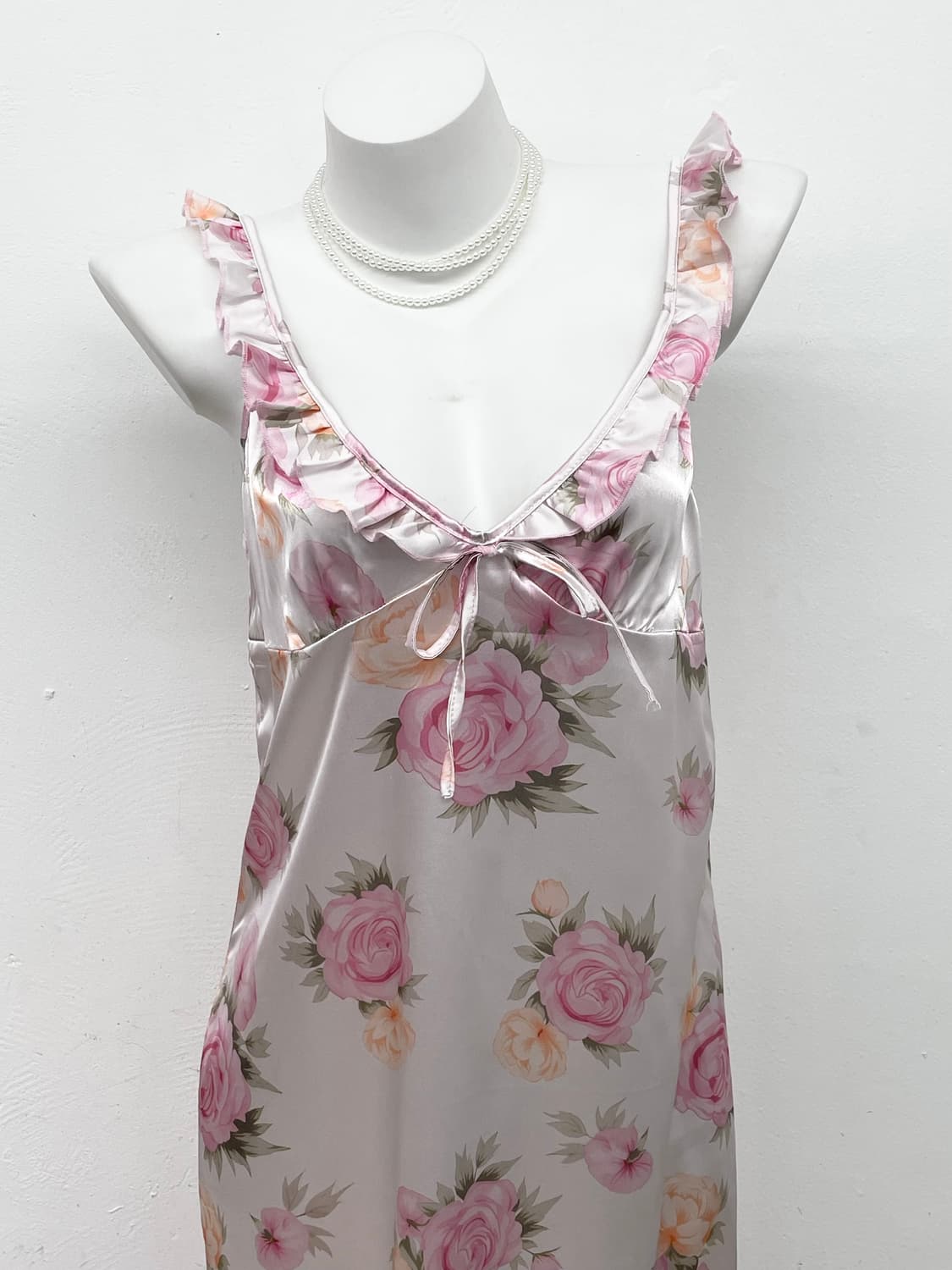 핑크 로즈 새틴 슬립 상품이미지2