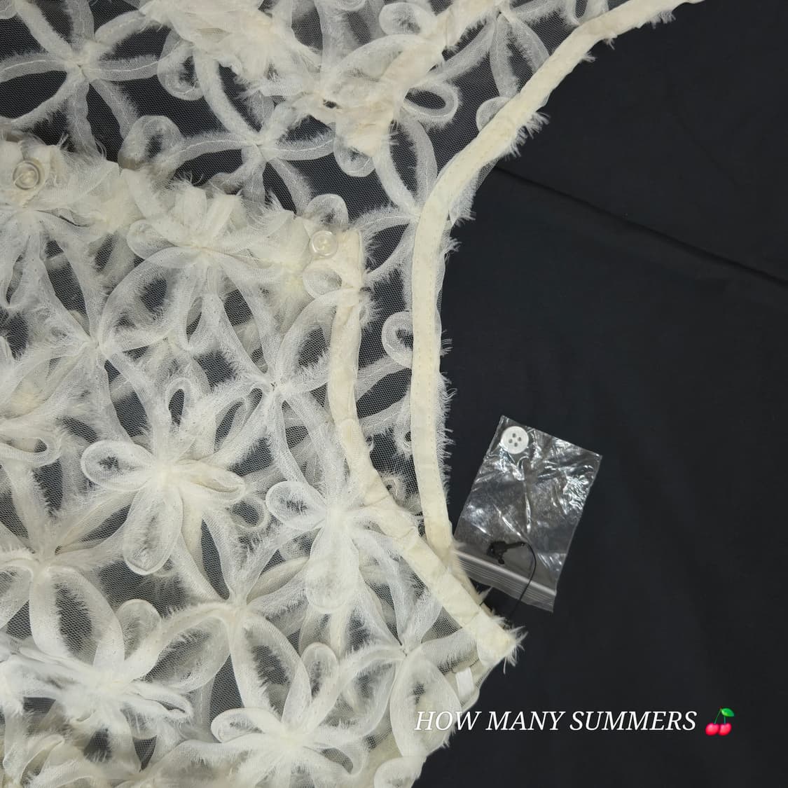 ​Y2K 빈티지 화이트 펀칭 레이스 가디건 발레코어 룩 페미닌 시스루 탑 상품이미지4