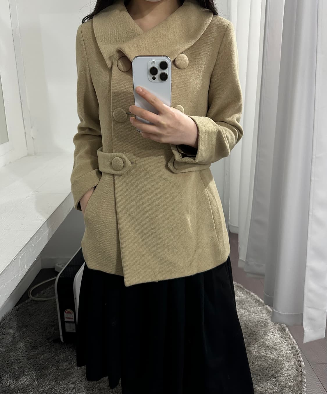 comme ca ism dubble button wool coat 상품이미지4