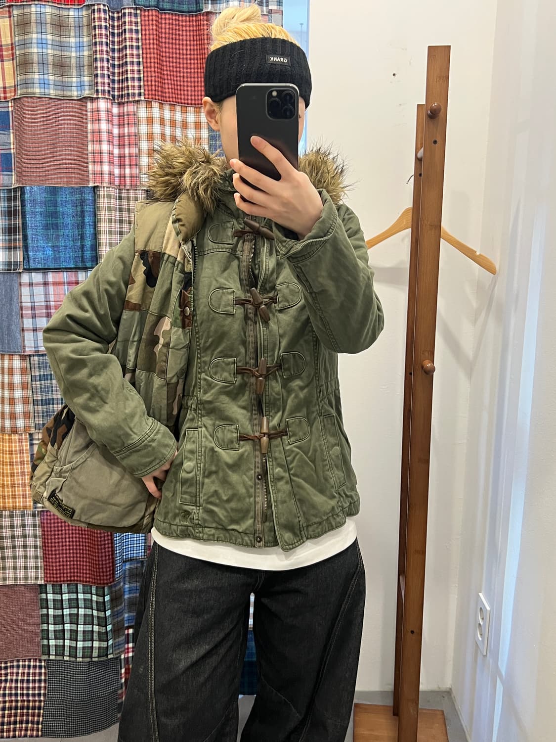 아베크롬비 카키 퍼 후드 야상 상품이미지2