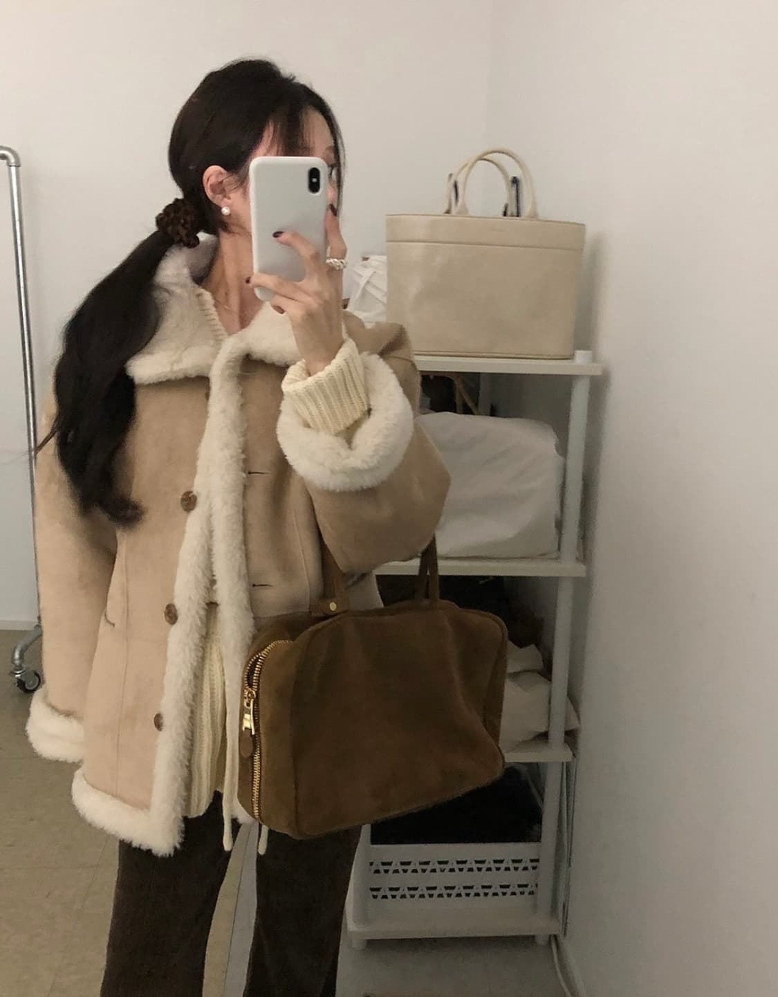 (새상품)유인어스 퓨로 리버시블 무스탕 상품이미지2