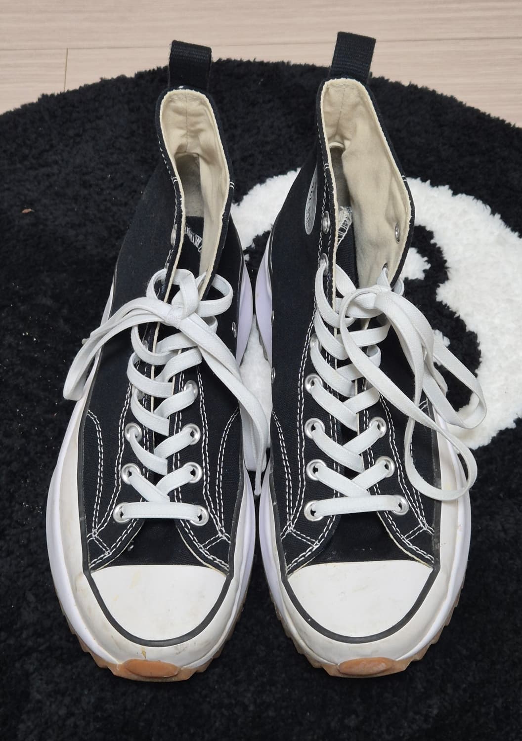 컨버스 런스타 하이크 하이 블랙 화이트 검 상품이미지1