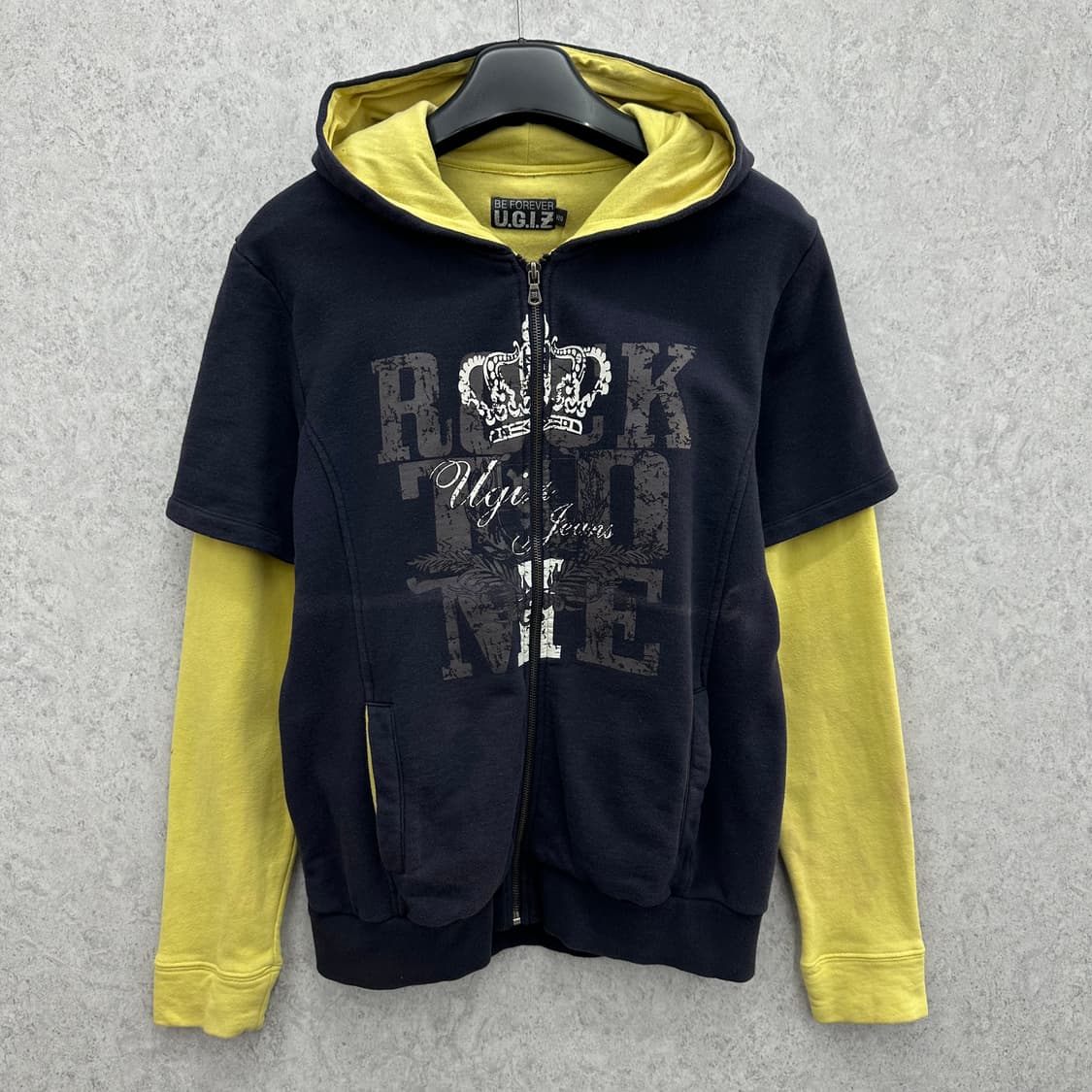 100 UGIZ 남자 y2k 레이어드 후드집업 상품이미지1