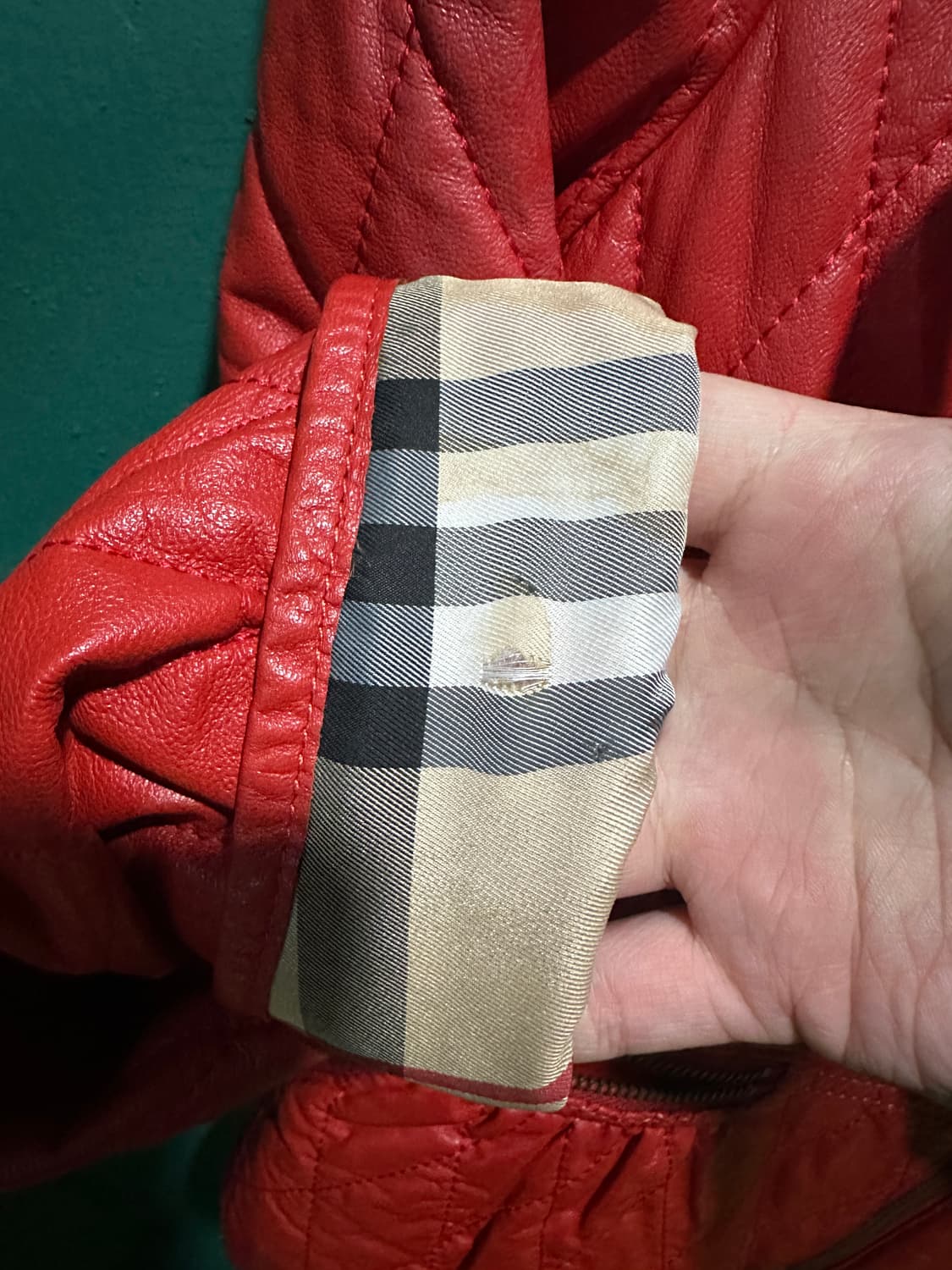 버버리 양가죽 숏 퀼팅자켓S 상품이미지6