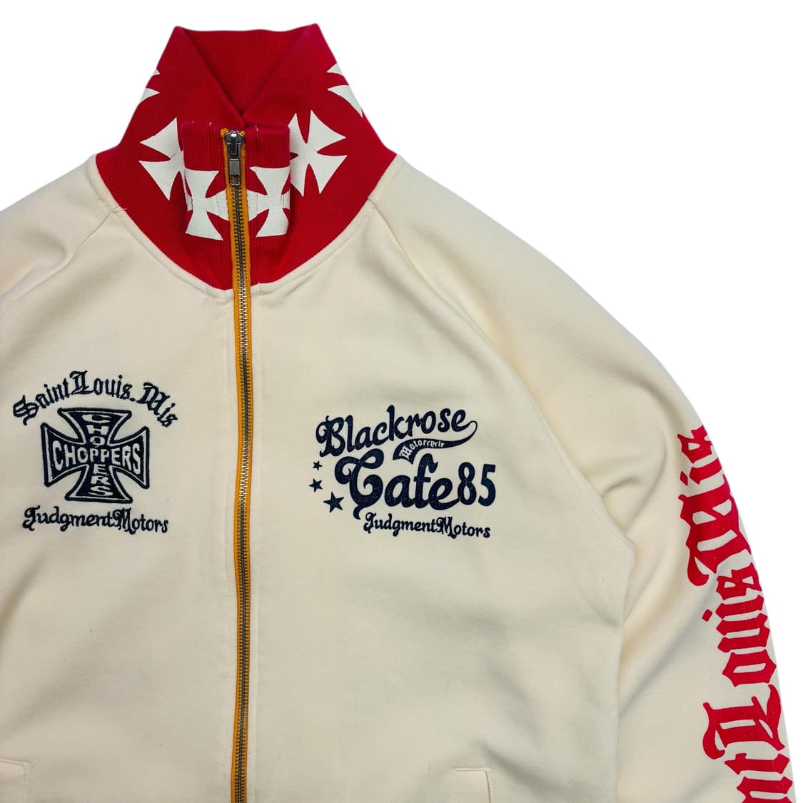 일본 빈티지 펑크 화이트 트랙탑 져지 L 상품이미지2