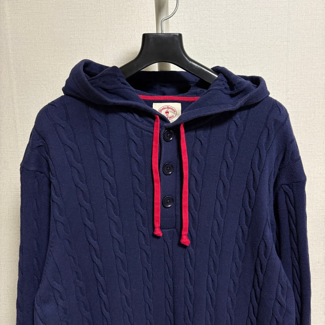 브룩스브라더스 레드플리스 케이블 후드 니트 / 네이비, L 상품이미지2