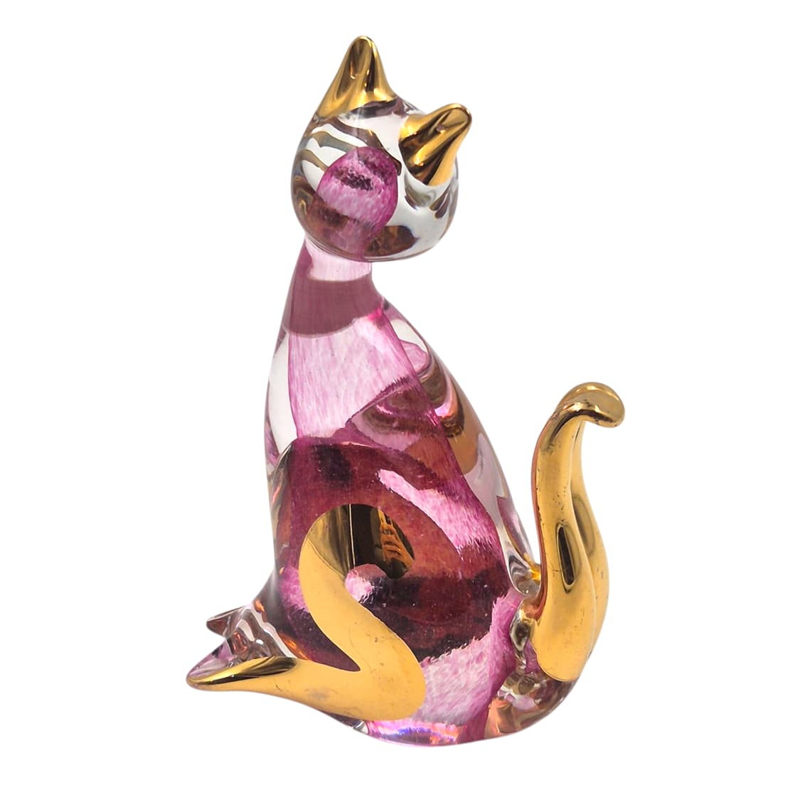 70s 이탈리아 무라노 컬러 22k 유리 고양이 상품이미지4