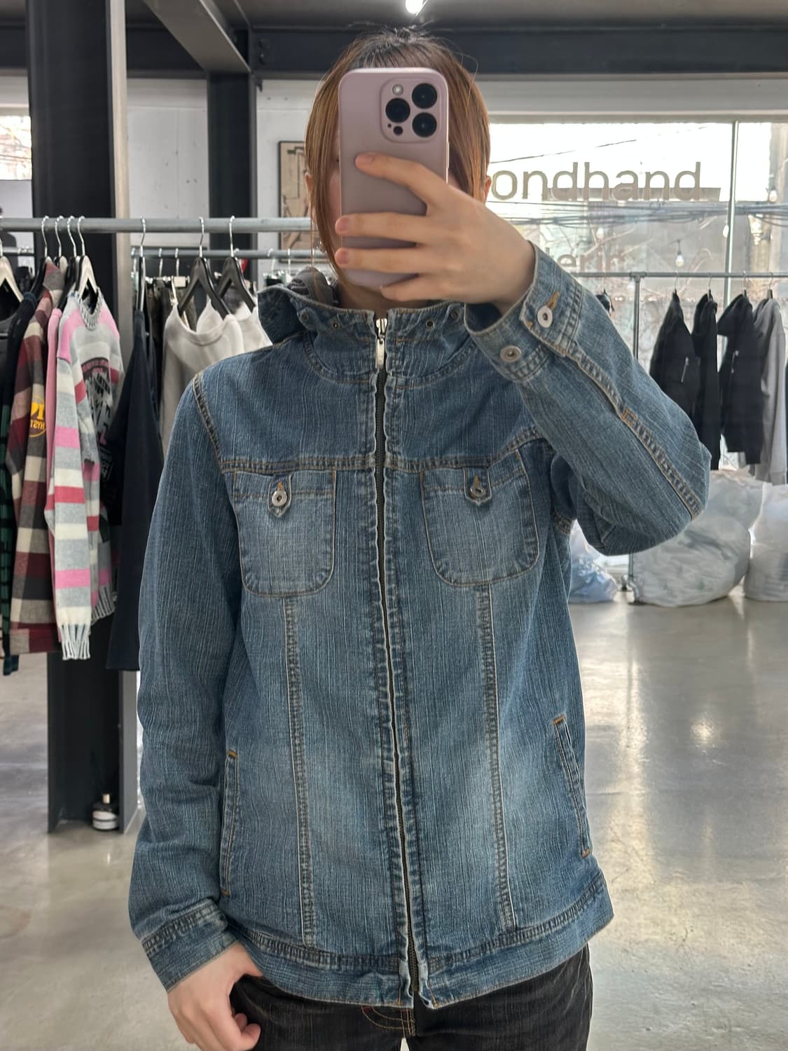 Lee 포켓 워시드 후드 데님자켓 상품이미지1