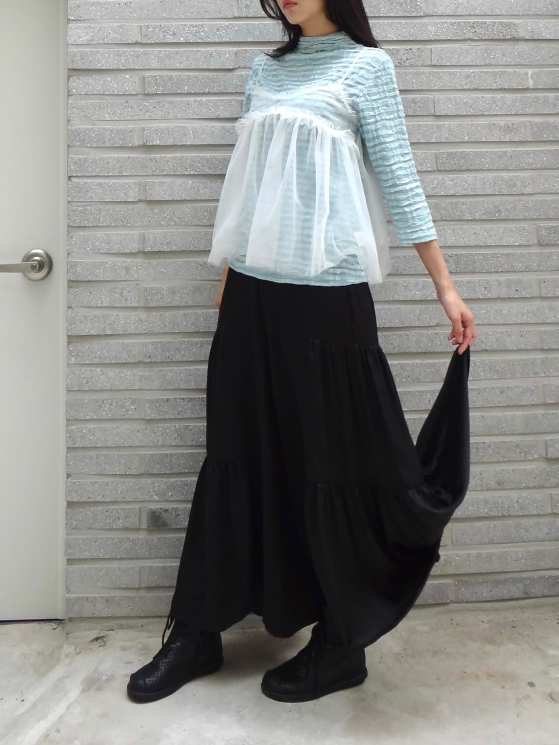 Jacqurd stripe top / sky blue 상품이미지5