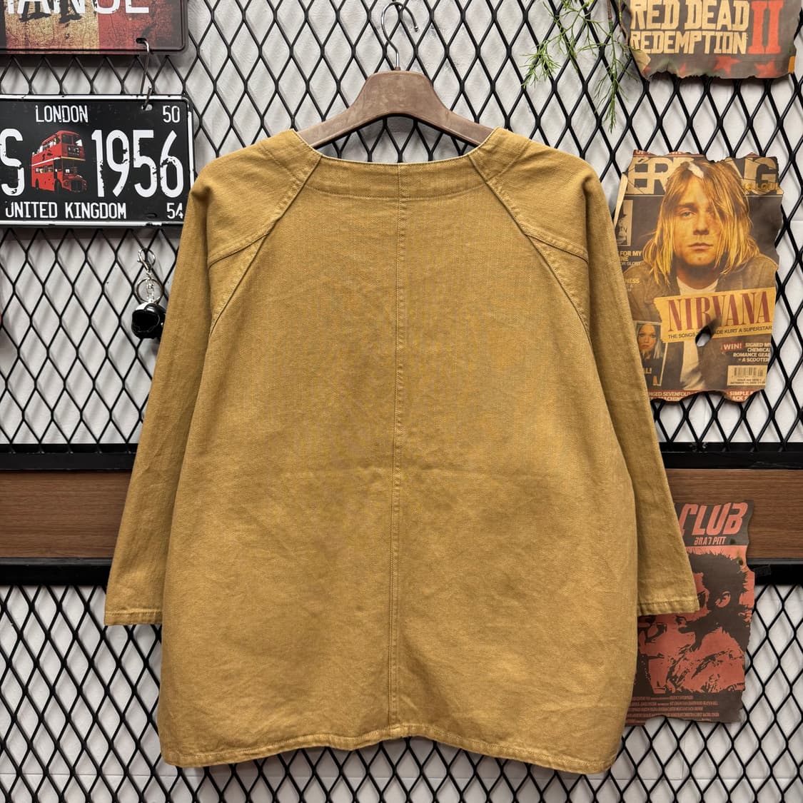 JPN VINTAGE 노카라 코튼 자켓 전면 포켓 로고 포인트 브라운 상품이미지2