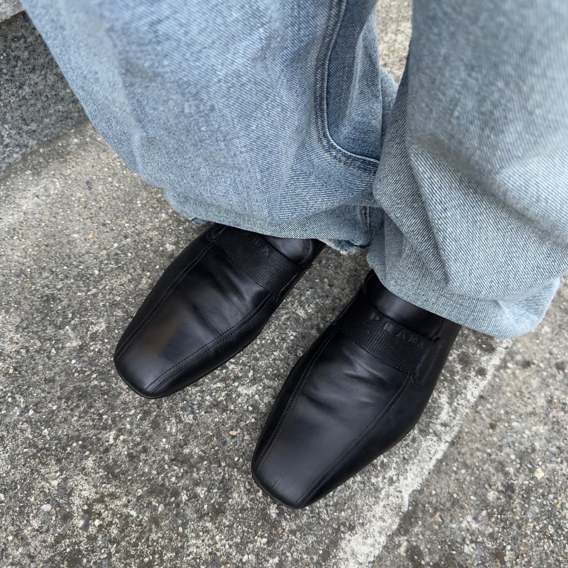 00s 빈티지 블락 프라다 스포츠 스퀘어 토 로퍼 상품이미지10