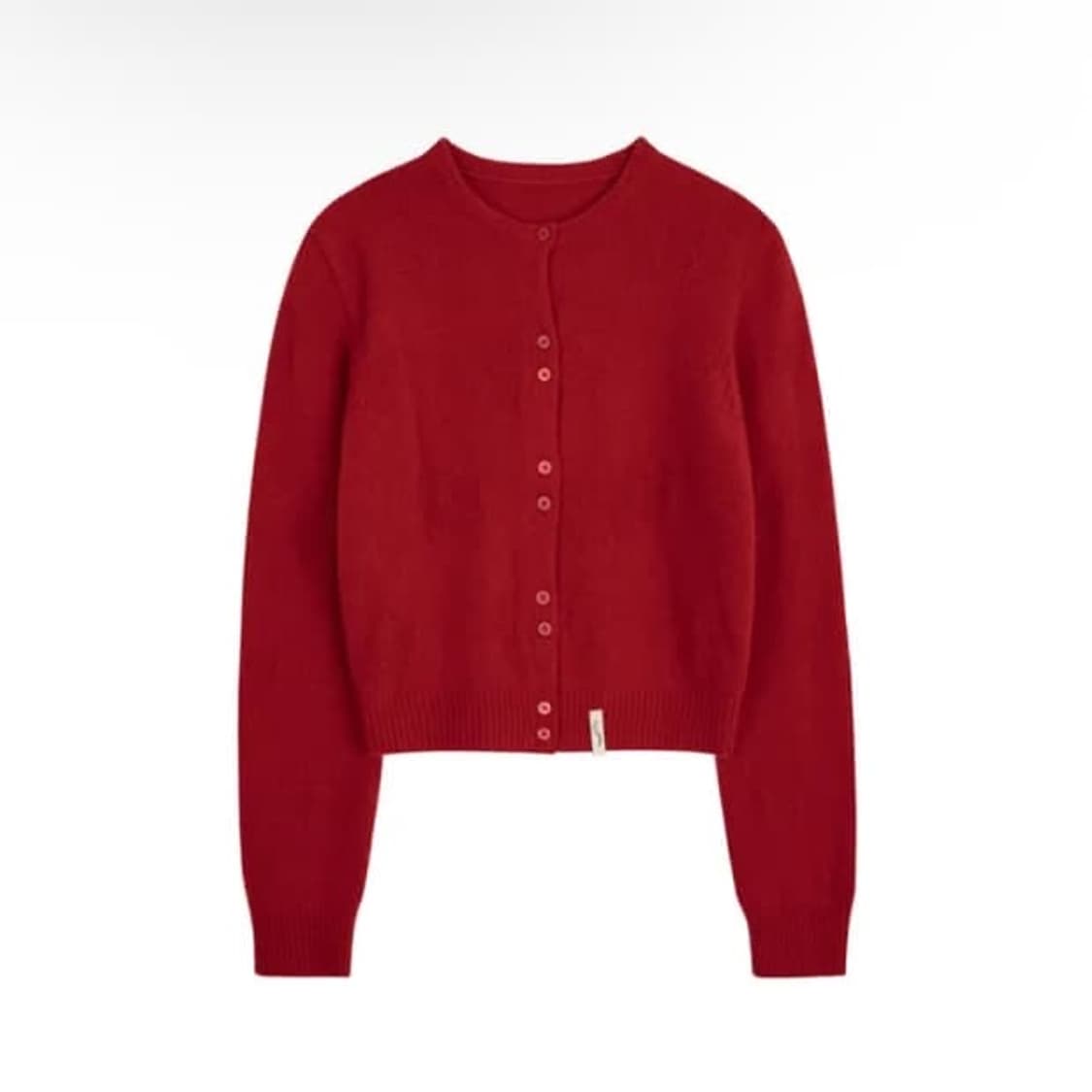 싱킹디퍼 이모지 자가드 U넥 가디건 레드 상품이미지1