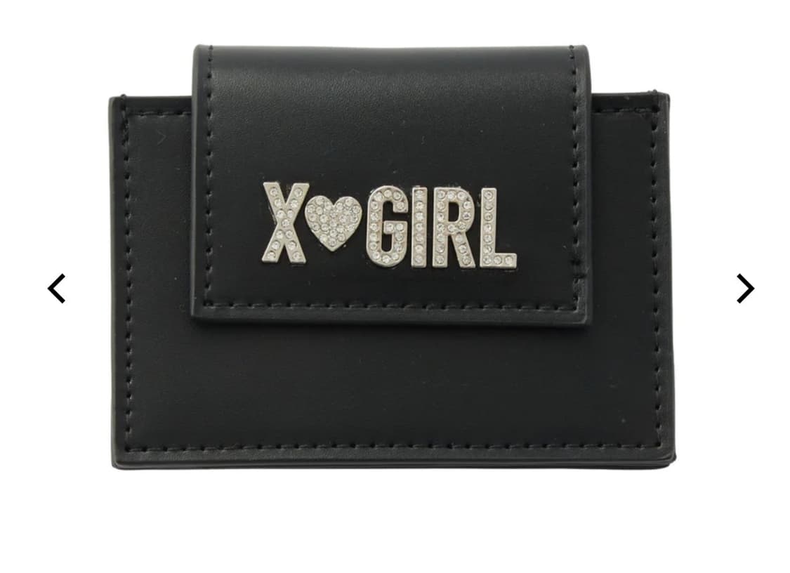 X-girl 라인스톤 라벨 카드 케이스 지갑 상품이미지1