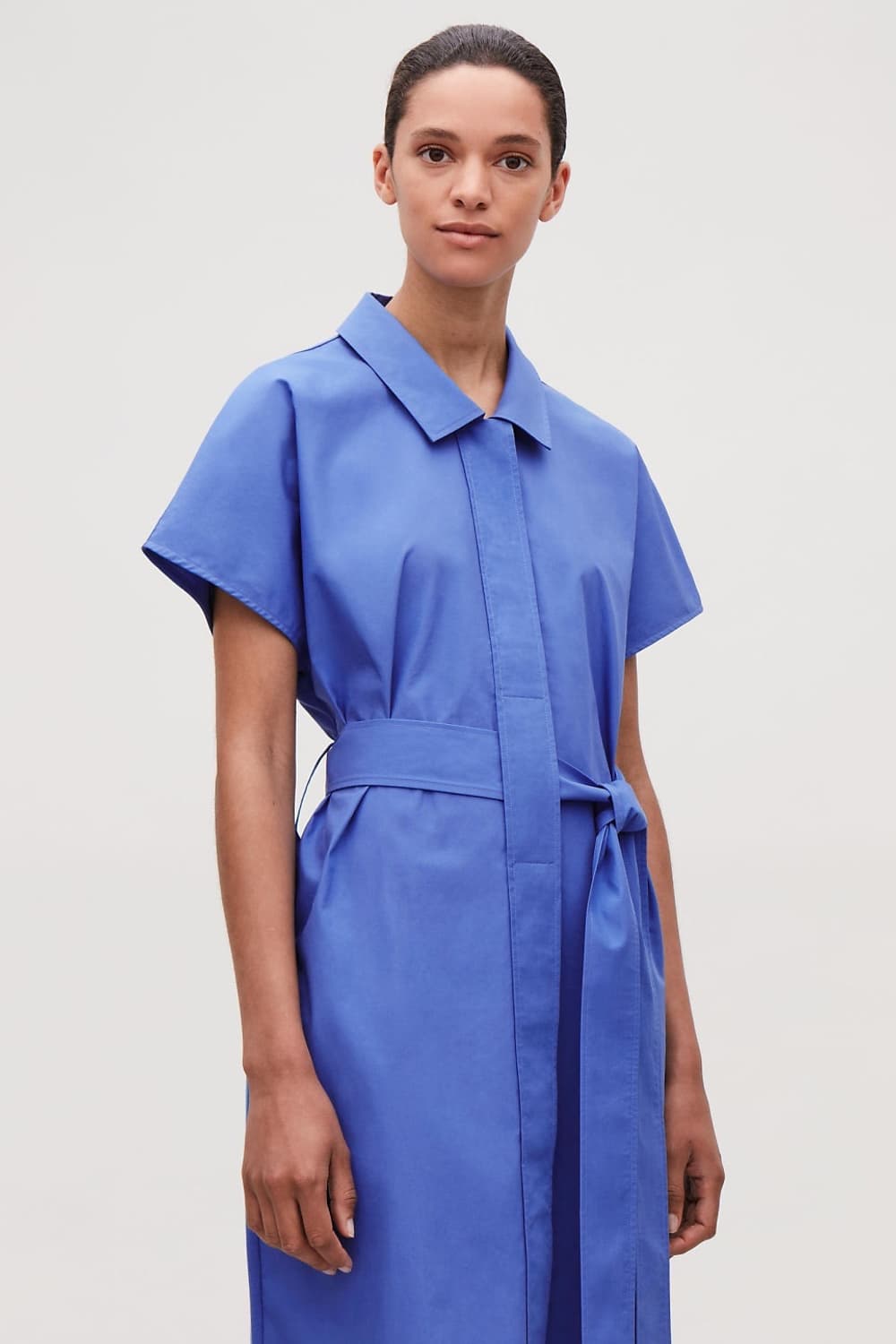 COS 우븐 저지 벨티드 셔츠 원피스 상품이미지1