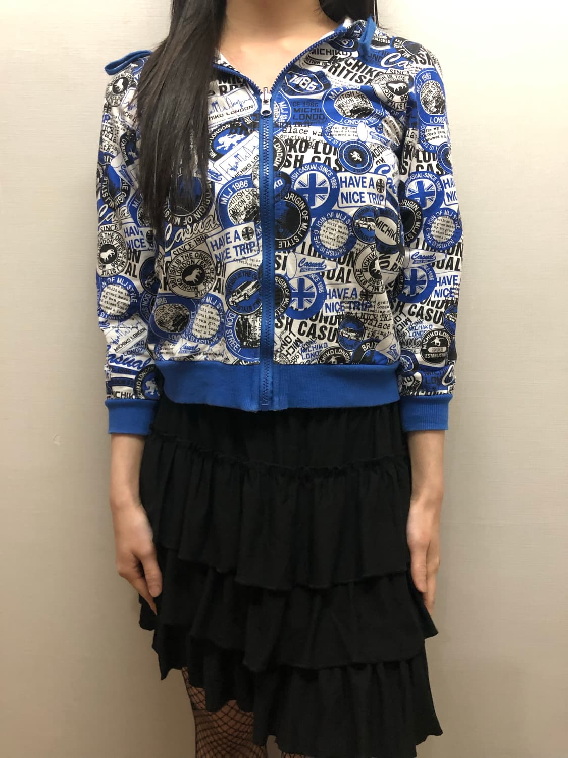 빈티지 미치코런던 블루 펑크 후드집업 상품이미지5