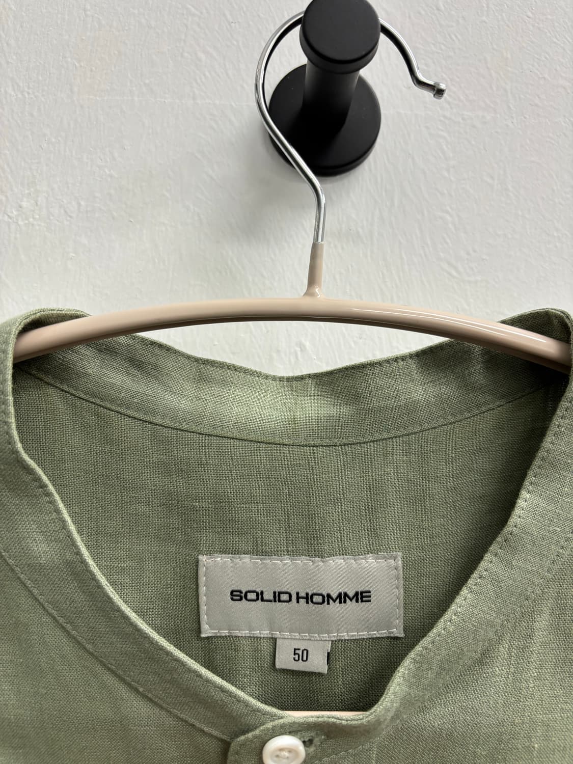 SOLID HOMME 솔리드옴므 프리미엄 리넨 밴드 칼라 셔츠 상품이미지2